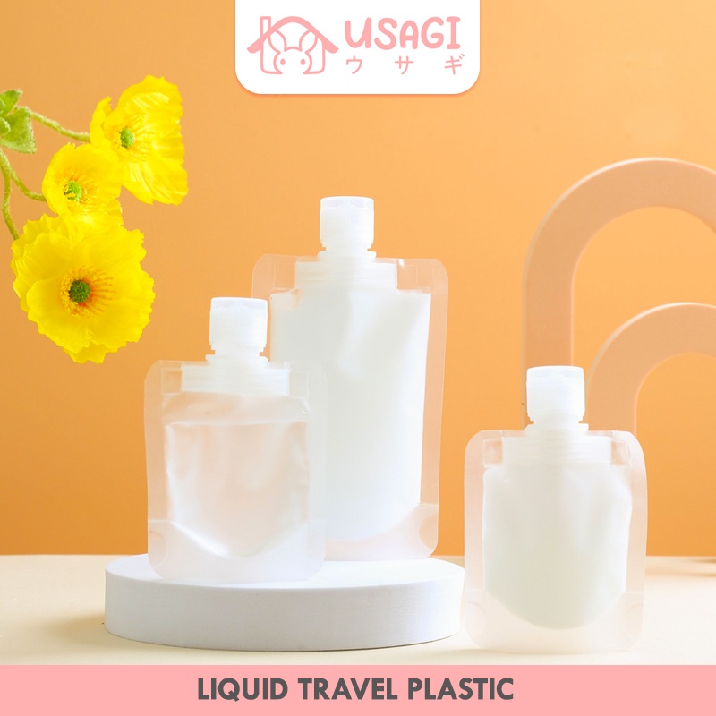 Usagi Official - Liquid Travel Plastic Pouch - 30ml / 50ml / 100ml Botol Refill Tempat Sabun Cair Tr