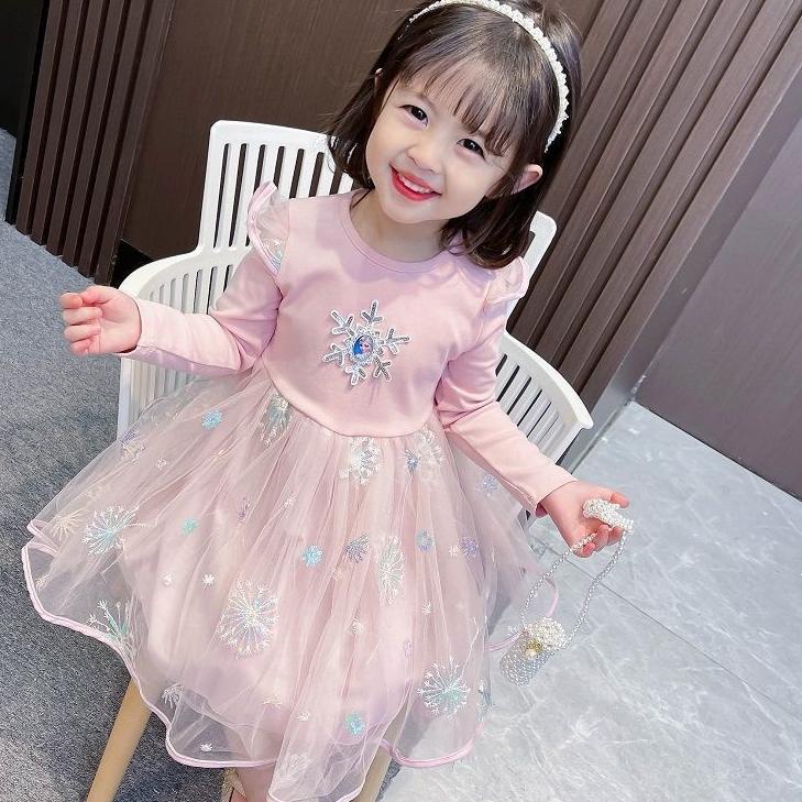 Restock CS IMPORT Dress Anak Perempuan Princess Froze Elsa