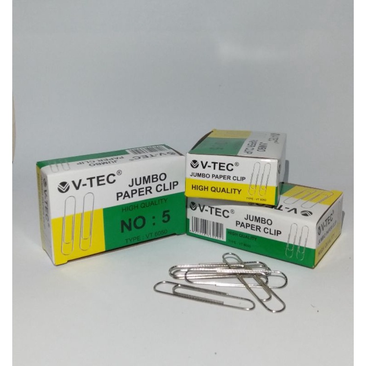 

Penjepit Kertas Segitiga / Paper Clip Trigonal Jumbo V-Tec No. 5 (pack)