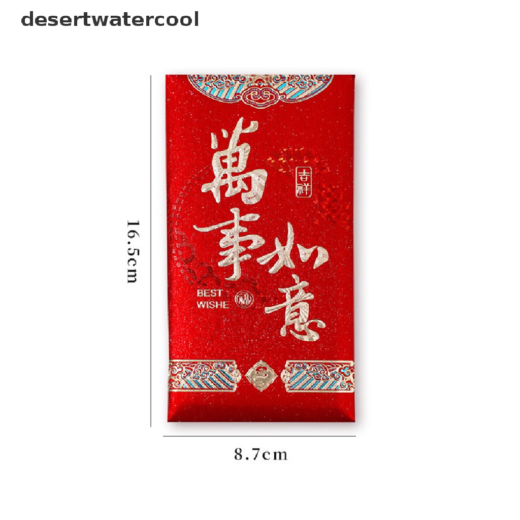 Deid 6pcs Imlek Chinese New Year Red Packet Rabbit Year Spring Festival Wedding Amplop Merah Imlek Uang Packing Bag Lucky Red Packets Bag Martijn