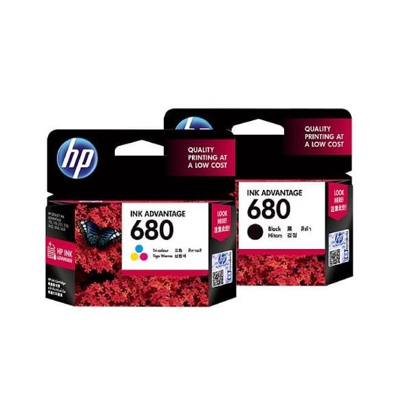 Cartridge Hp 680 Black Dan 680 Color Original Ink Advantage Cartridge