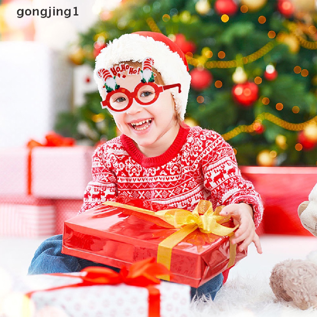 Ggg Happy New Year 2023kacamata Dekorasi Kacamata Natal Kacamata Glitter Kacamata Pesta Frame Natal Dekorasi Natal Hadiah Natal Perlengkapan Liburan Party Creative Glasses ID