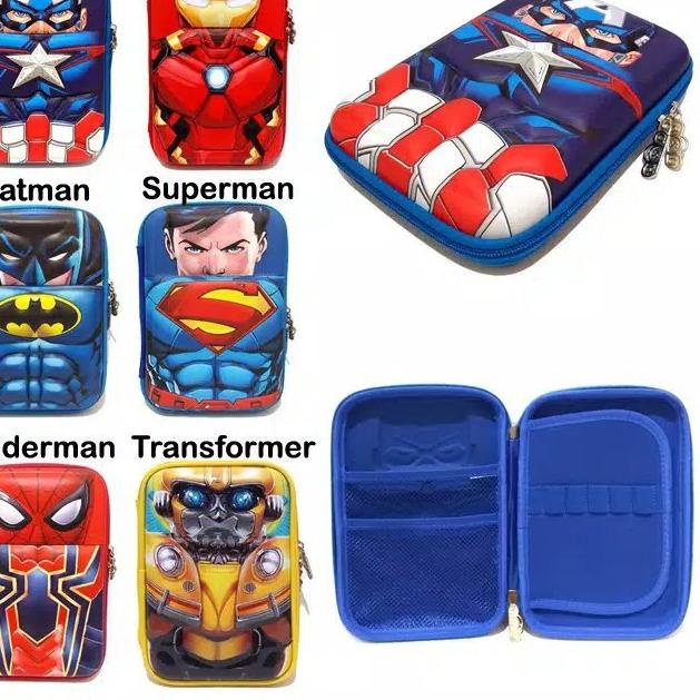 

Hot ル Kotak Tempat Pensil S1 Hardcase Smiggle Superhero Jagoan Anak Timbul 1 Sisi