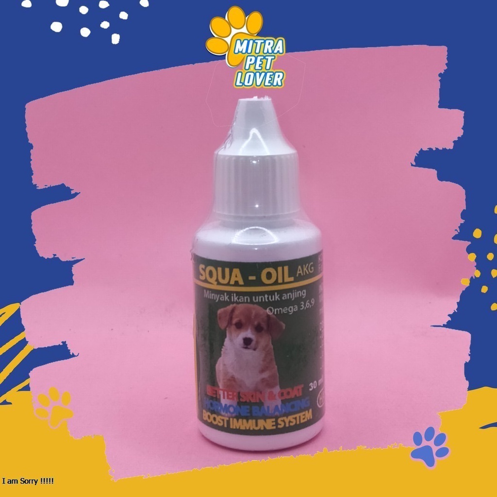 MINYAK IKAN TETES UNTUK ANJING - SQUA OIL DROP 30ML - VITAMIN SUPLEMEN OMEGA 3 HORMON SEIMBANG MELEBATKAN BULU DOGGY - MURAH ASLI GARANSI KUALITAS ORIGINAL - PET ANIMAL HEALTHCARE &amp; VETERINARY TAMASINDO OBAT KESEHATAN &amp; VITAMIN TERNAK HEWAN MITRAPETL
