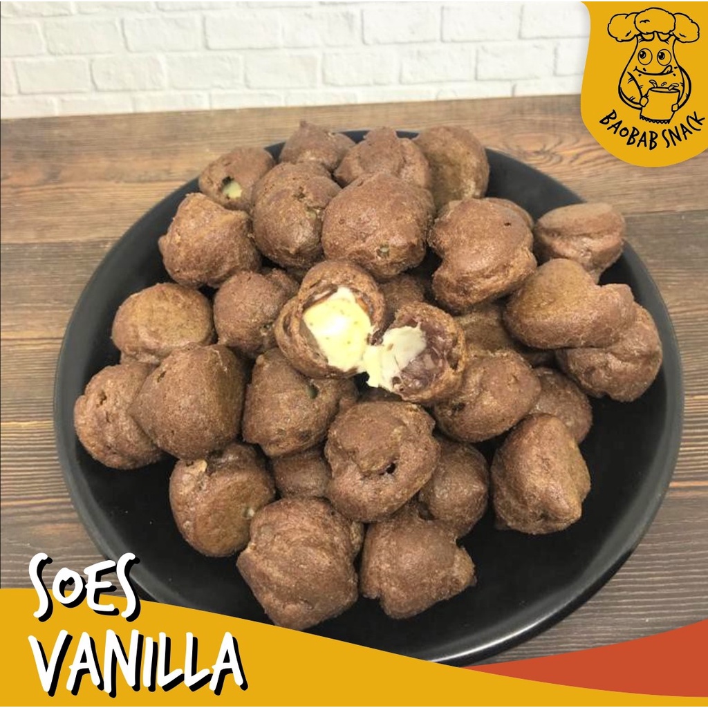 [BAOBAB SNACK] Kue Kering Soes Vanilla Mini Sus Choco Lumer Manis Renyah Jajanan Camilan Kiloan