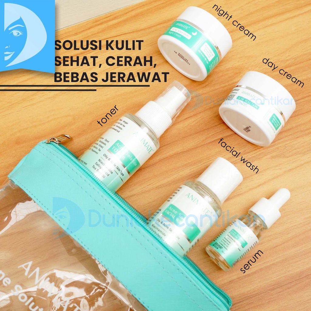Paket Animate Whitening Pemutih Wajah Glowing Barrier Skin Paket Wajah Penghilang Flek Hitam dan Bekas Jerawat Animate Glowing Barier Skin Repair 5in1 Perawatan Wajah Skincare
