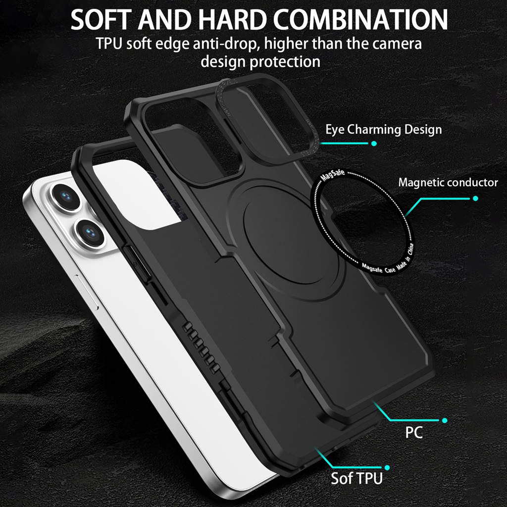 IPHONE Kaos Premium Hitam360 ° Shell Magnet Anti Jatuh Untuk Iphone14 13 12 11 Pro Max model Baru, Lebih Tinggi Dari film Pelindung Lensa14 Pro Max Canggih Mode matte shell