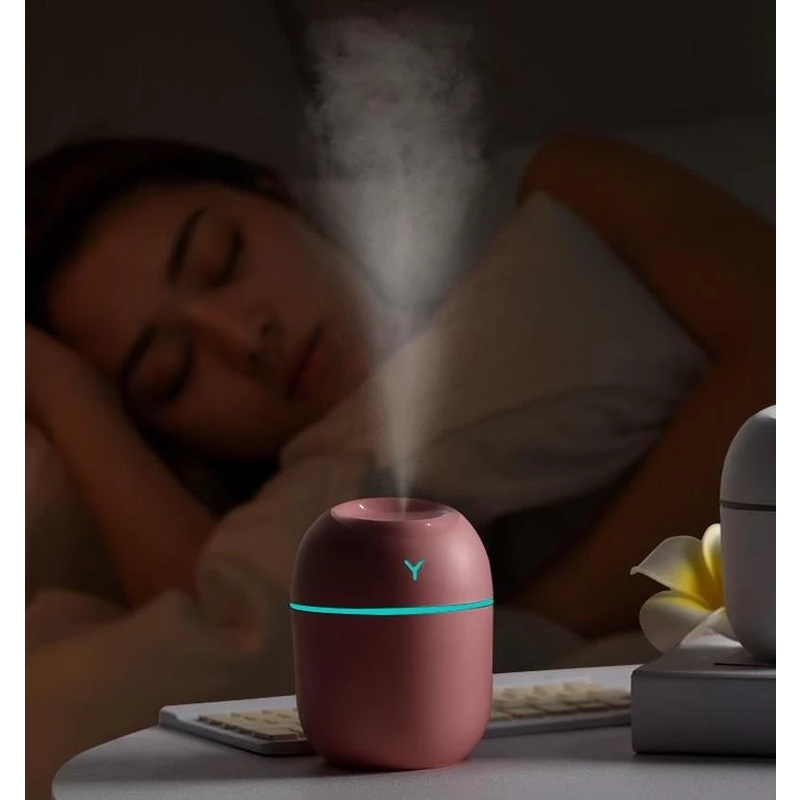 250ml Humidifier Mini Portable Ultrasonic Aroma Essential Oil Diffuser Pengharum Ruangan USB Charging Humidifier Mist Maker Dengan LED Night Lamp Pelembab Udara Untuk Rumah Mobil Kantor