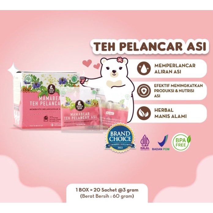 MamaBear Teh Pelancar Asi 20bags/ 60 g (Tersedia Varian Rasa)