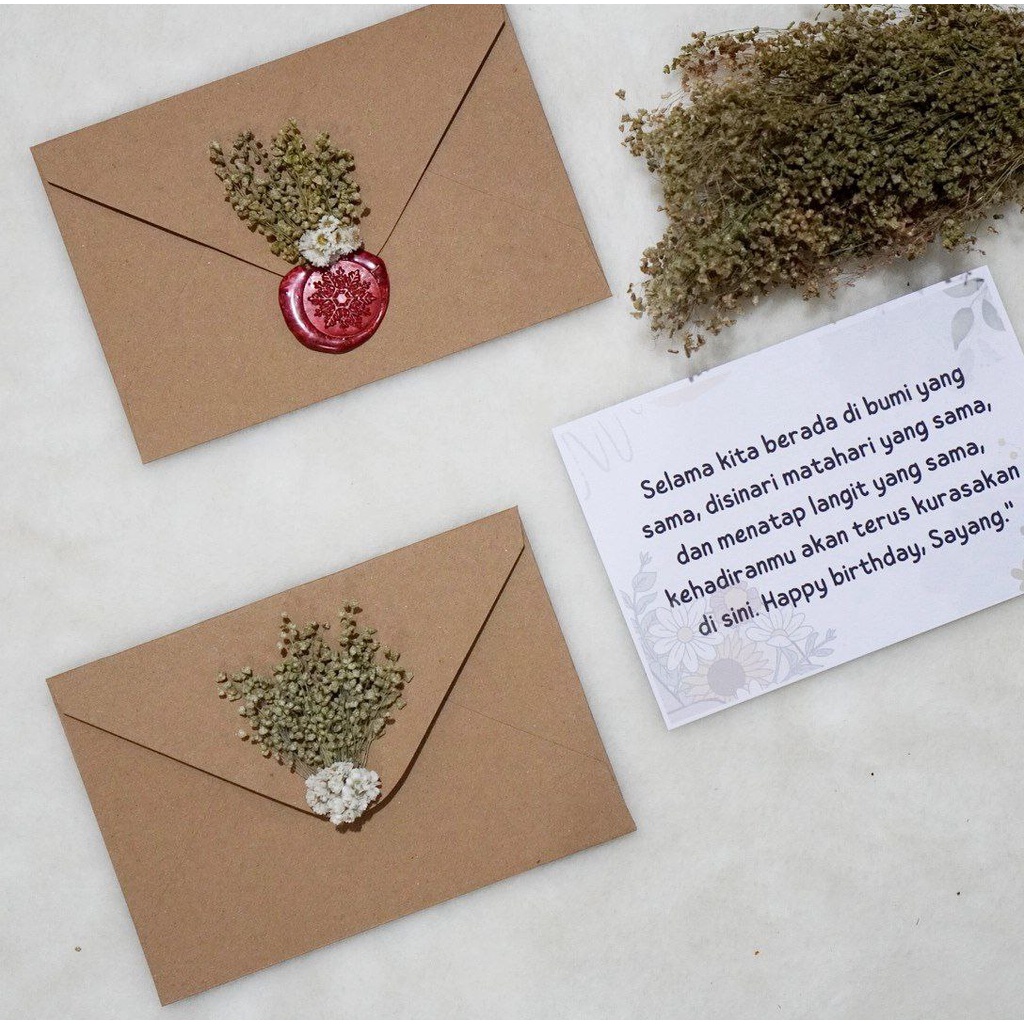 

Amplop Gift Rustic dried flower A6 11x16 cm / Amplop rustik vintage / greeting card kado