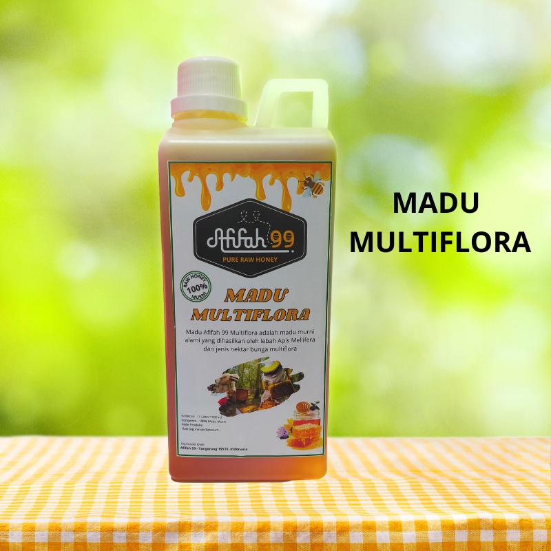 

Madu Afifah 99 - Madu Murni Asli Nektar Multiflora 1Liter - Madu Multiflora Grade A 100% Alami Pure Natural Raw Honey