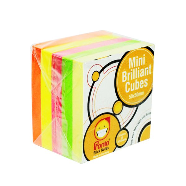 

Sticky Notes Pronto Mini Brilliant Cube ‐ 80 sheets /color ‐ 50x50mm BC55/5S