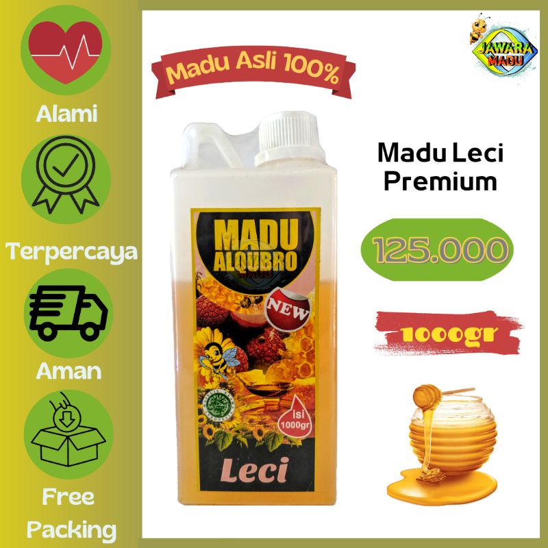 madu asli murni 100% nektar leci 1kg obat diabetes alqubro
