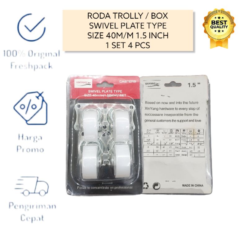 RODA 1.5 INCH 38MM SG 40 NYLON ABC PUTIH 1 SET