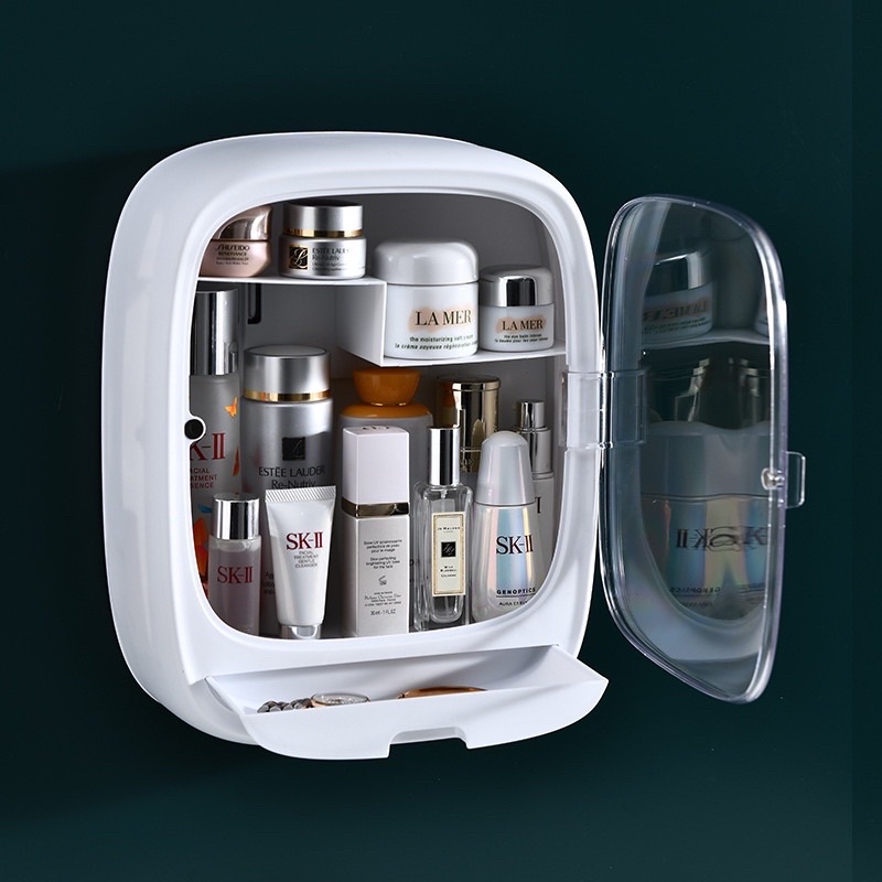 box rak kosmetik dinding tempel