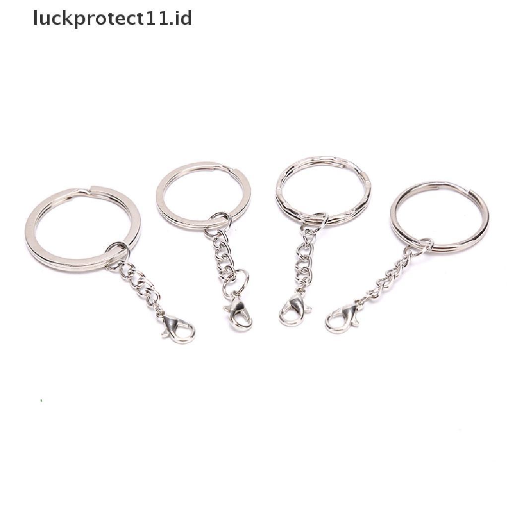 /Fashion Hot// Fashion// 10Pcs/Set Dipoles Perak Keyring Split Ring Pendek Keyring DIY Membuat Gantungan Kunci.