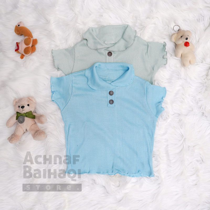 Baju Atasan Anak Perempuan Curly Ruffle Knit Tee Rib 1-5 Tahun