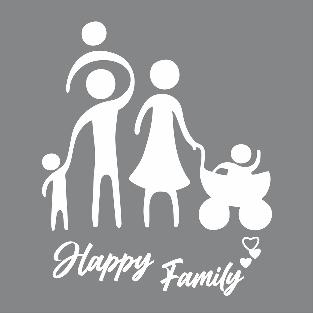 CUTTING STICKER MOBIL STIKER HAPPY FAMILY STIKER KACA HAPPY FAMILY TERMURAH