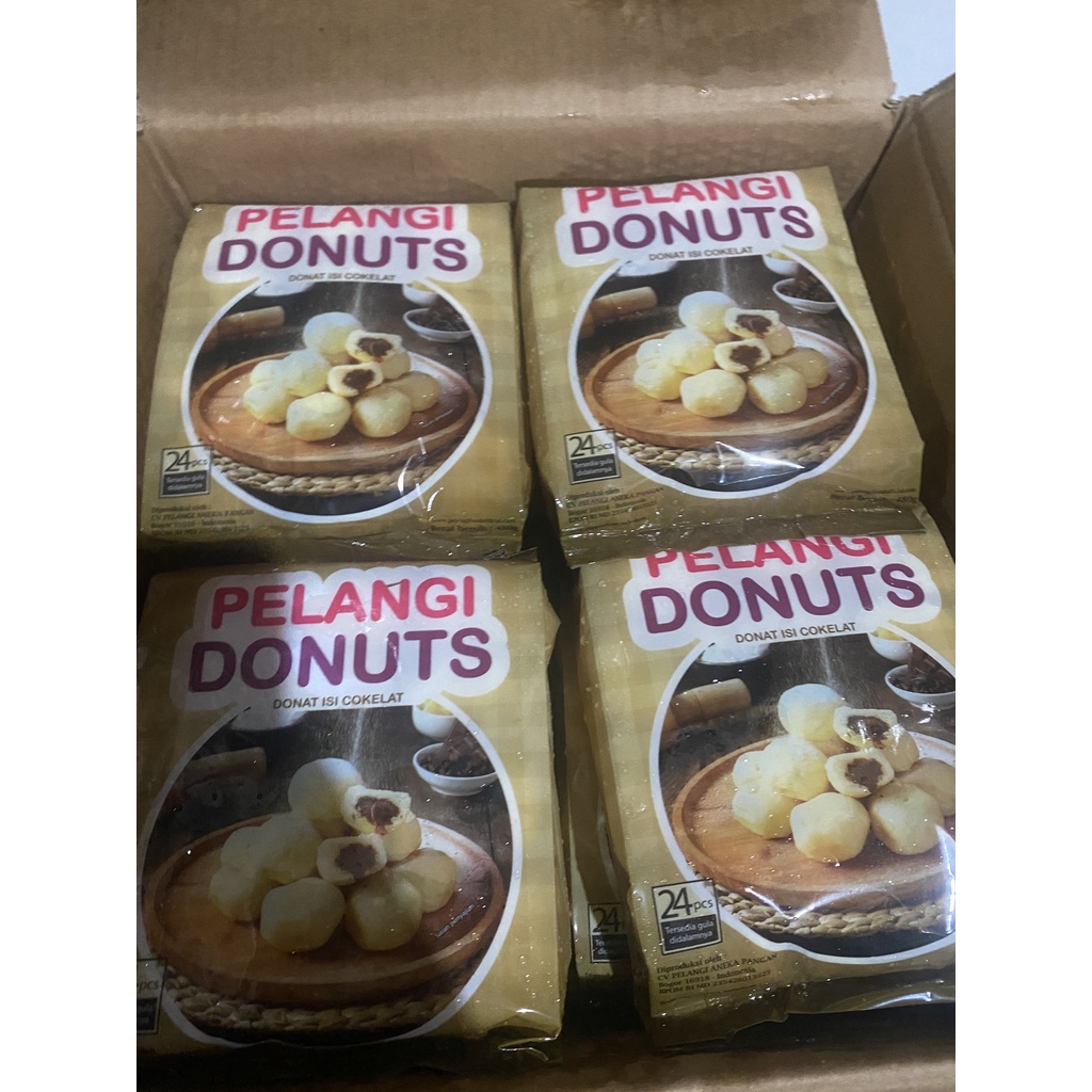 

pelangi donat cokelat isi 24 480 gram (frozen)
