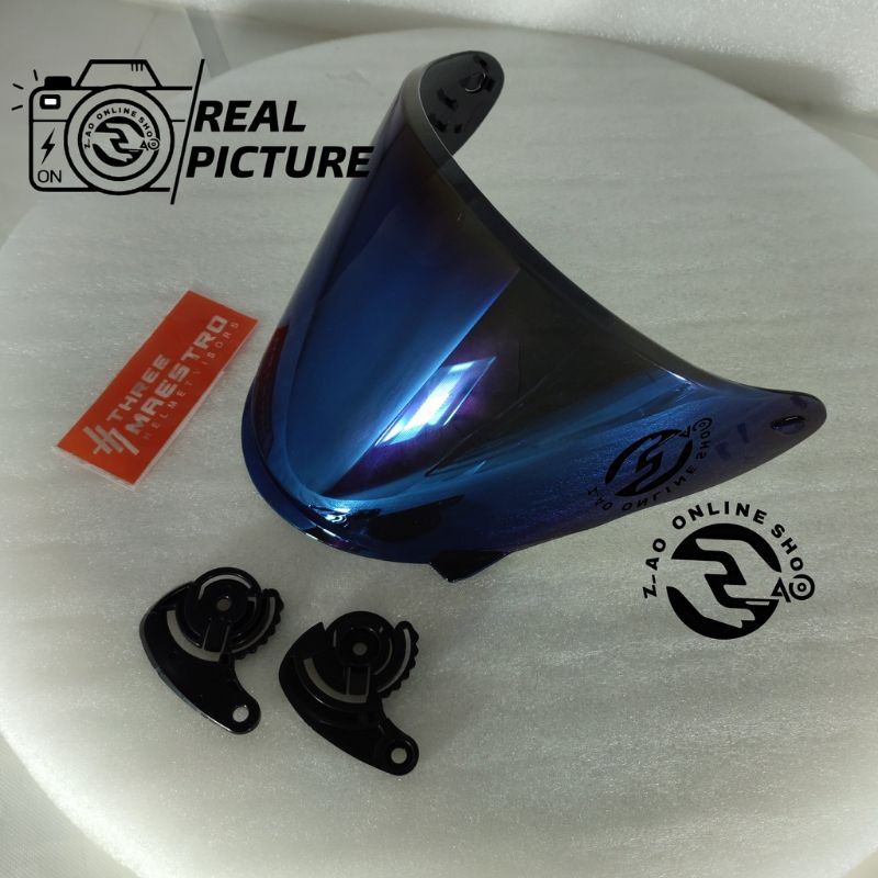 Kaca Visor Helm NHK S-1 Gp pro / NHK R6 Flat Datar iridium gold blue silver