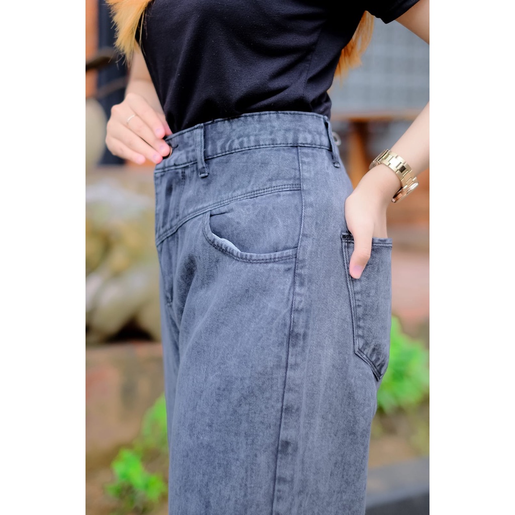 FREE BELT// Highwaist Kulot Jeans Wanita Loose - CELANA LEVIS WANITA TERBARU - HIGHWAIST JEANS WANITA MODEL KOREA 2022