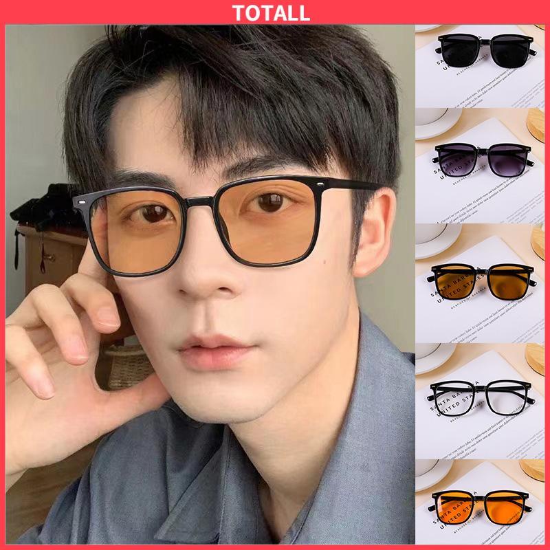 COD Kacamata Hitam Anti Radiasi Kacamata Korea Fashion Retro Bingkai Hitam Sunglasses Untuk Wanita/Pria-Totall