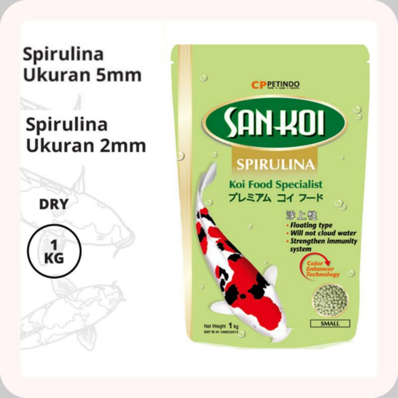 Pelet Koi Tinggi protein 1 kg San Koi S dan M