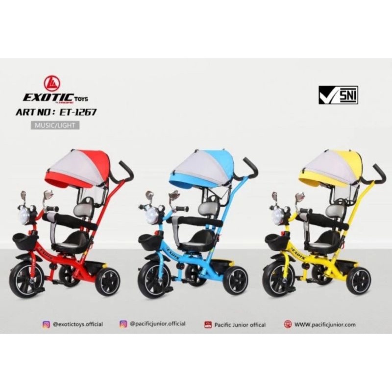 Sepeda Roda Tiga 3 Stroller Exotic ET 1267 ET1267 By Pacific