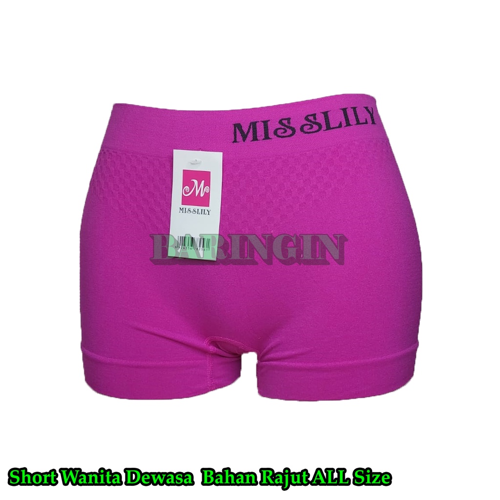 Short Boxer [ Isi 3 Pcs ] Boxer Wanita Dewasa-Celana Dalam Wanita Bahan Rajut IMPORT