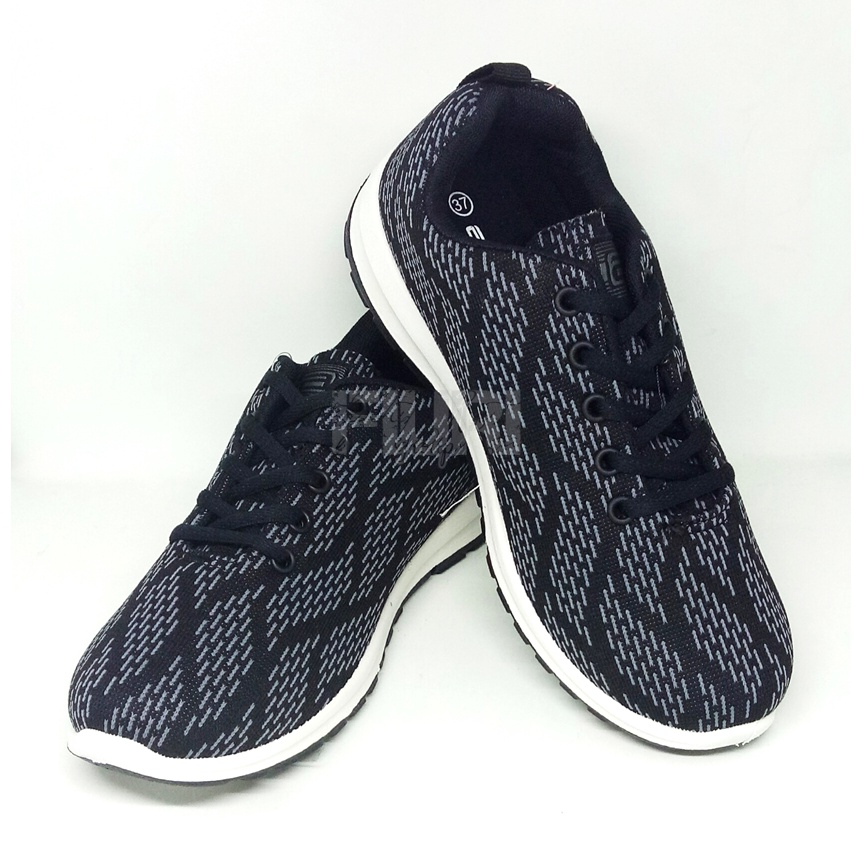 FIURI - Ando - OCHI 37-40 HITAM PUTIH - Sepatu Kets Wanita - Sepatu Sneakers Wanita - Sepatu Olahraga Sport Wanita - Sepatu Casual - Sepatu Jogging Lari Fitness Gym Senam Wanita- Sepatu Anak Perempuan Cewek - Sepatu Sekolah Bertali SD SMP SMA