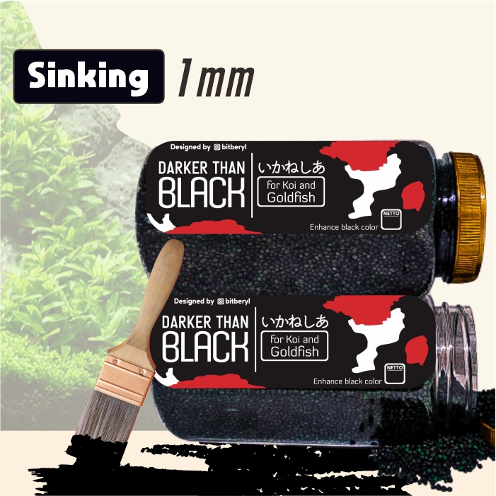 Ikanesia - Darker Than Black Naikkan Hitam [TOPLES BIG SIZE]  350 - 400 gr Untuk Ikan Koi, Mas Koki,