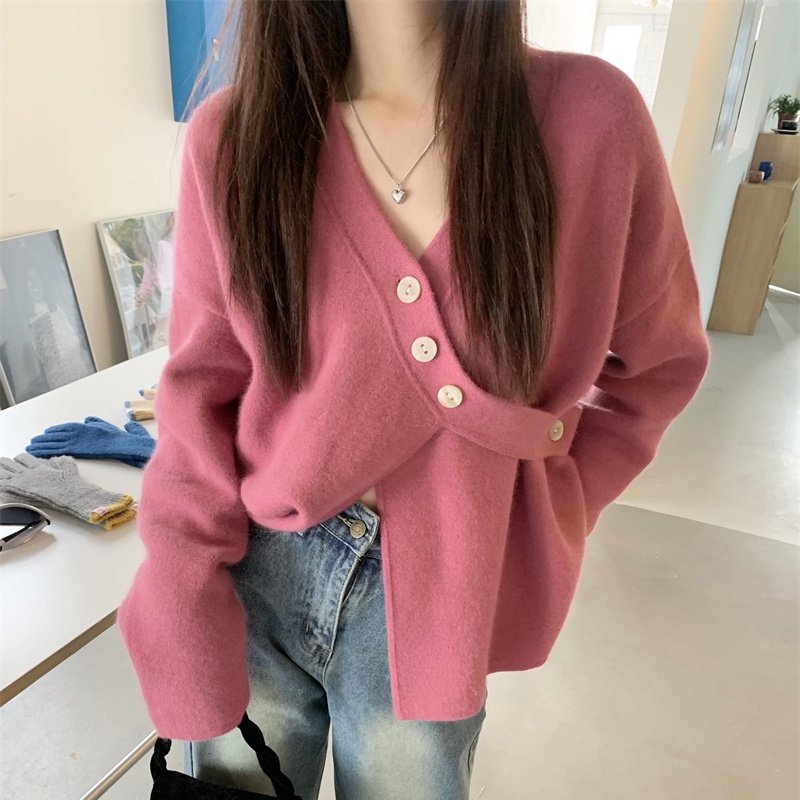 YIU YIU Rajut - Cardigan Rajut Korea Baju Rajut Wanita Lengan Panjang Cardigan Kancing