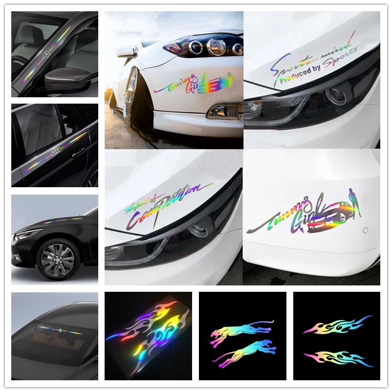 Stiker Mobil Stiker Mobil Reflektif Warna-Warni Untuk Menutupi Goresan laser Stiker Tubuh Pribadi