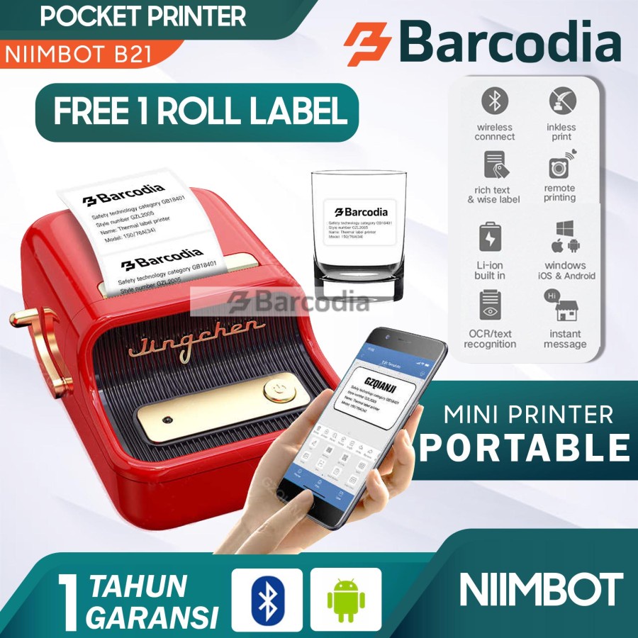 Mobile Printer Bluetooth Label B21 Nimbot Thermal Printer Label Sticker Maker Portable