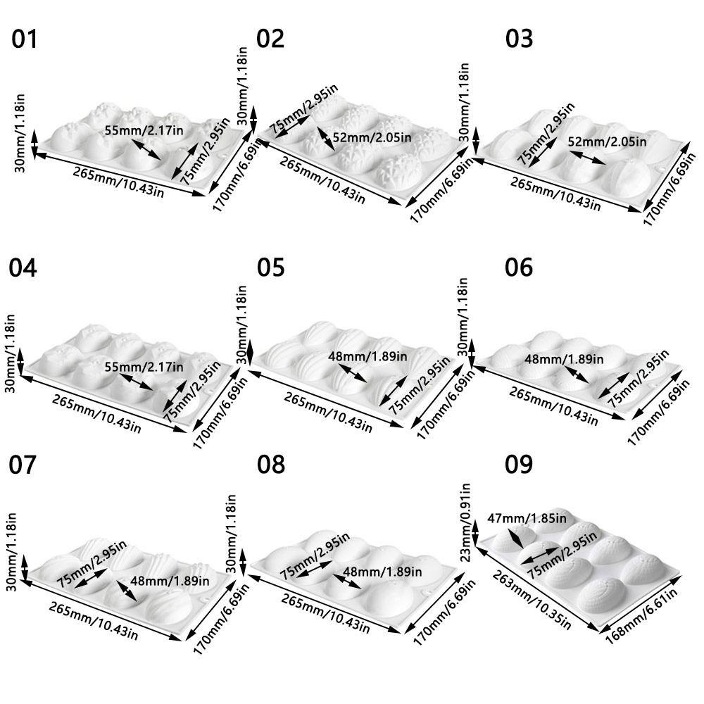 R-FLOWER 8rongga 3D Telur Paskah Perlengkapan Pernikahan Kue Cetakan Resin Handmade Easter Day