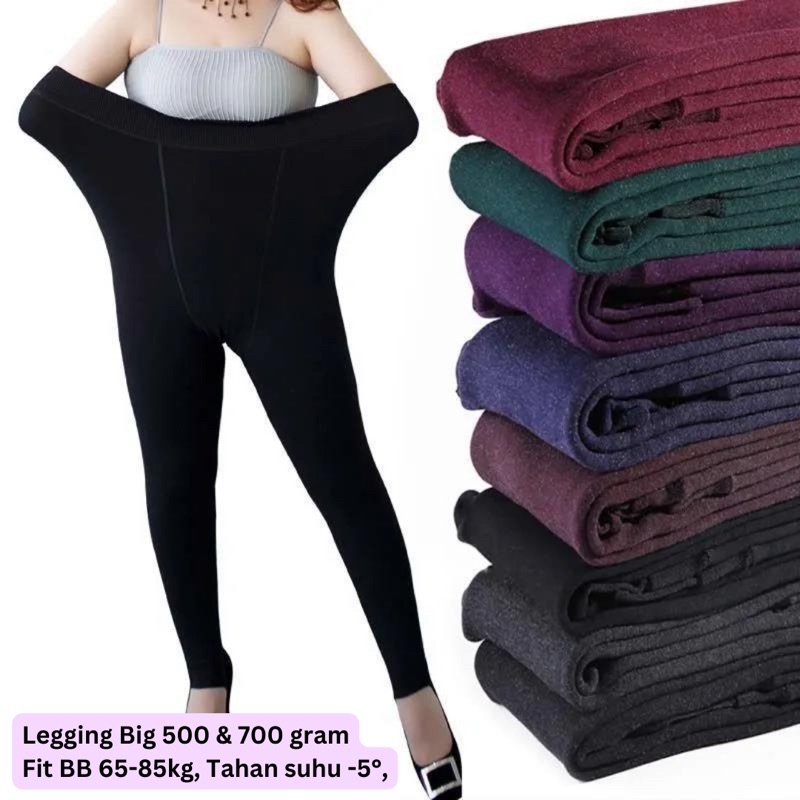 Legging winter big size wanita celana musim dingin 500 700 gram plus jumbo import hangat clarissa