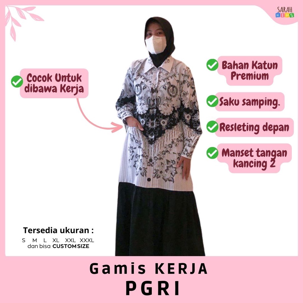 Gamis KERJA PGRI Premium SARAH KIDS