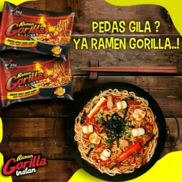 

➪ Ramen Gorilla Mie Instant Pedas Mi Instan Gorila Kuah Goreng Yamie mie pedas ☢