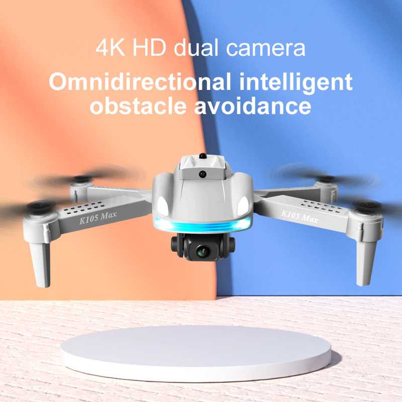 OMNIDIRECTIONAL Quadcopter Drone RC WiFi Dual Camera 4K - K105 Max ( Mughnii )