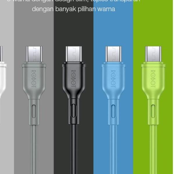 NEW  1.1 KABEL DATA MICRO TOPLES ( ISI 30 PCS ) ROBOT RBM100S 2A 100cm Colurful - Garansi 1 Tahun By