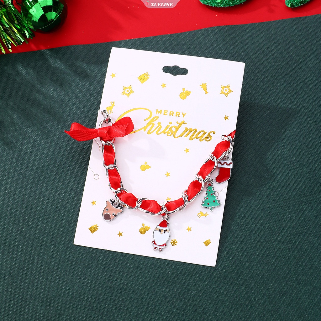 Gelang Pesona Santa Claus Lucu Gelang Pohon Natal Gelang Hadiah Perayaan Terbaik Tahun Baru Gelang fashion [ZXL]