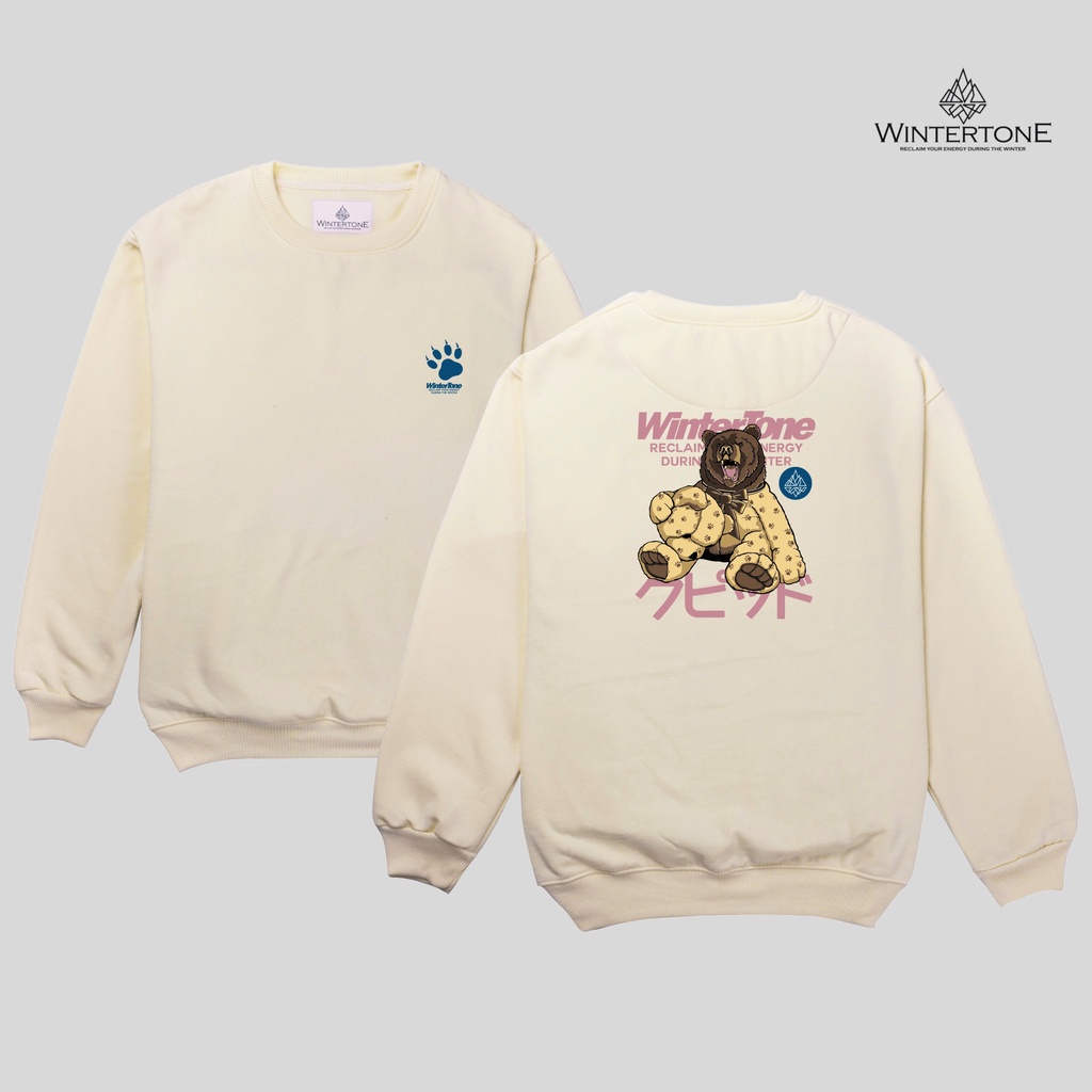 Crewneck Distro Pria Aesthetic Cream Streetwear WNTRN Sweater Crewnek Sweatshirt Oversize WINTERTONE Cowok Switer Pria Oblong Lengan Panjang Sweeter Hitam Bigsize Unisex Cewek Cowok