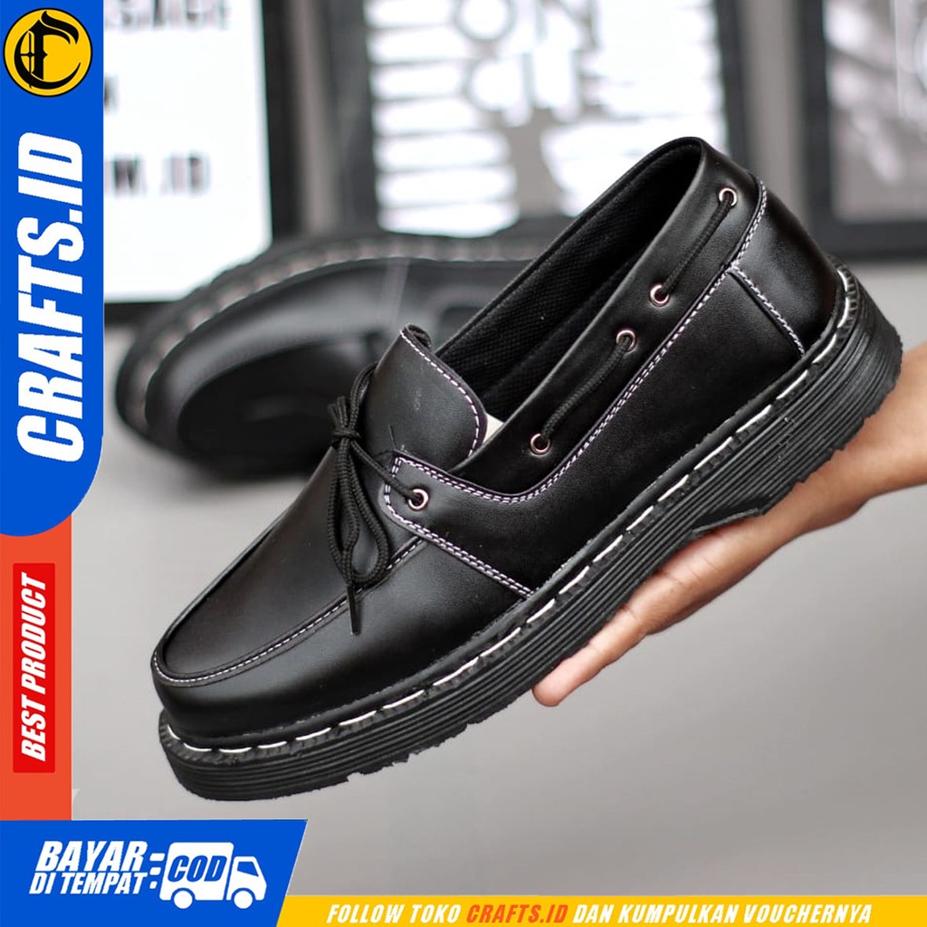 CRAFTS - Sepatu Docmart Formal Pantofel Kerja Hitam Pria