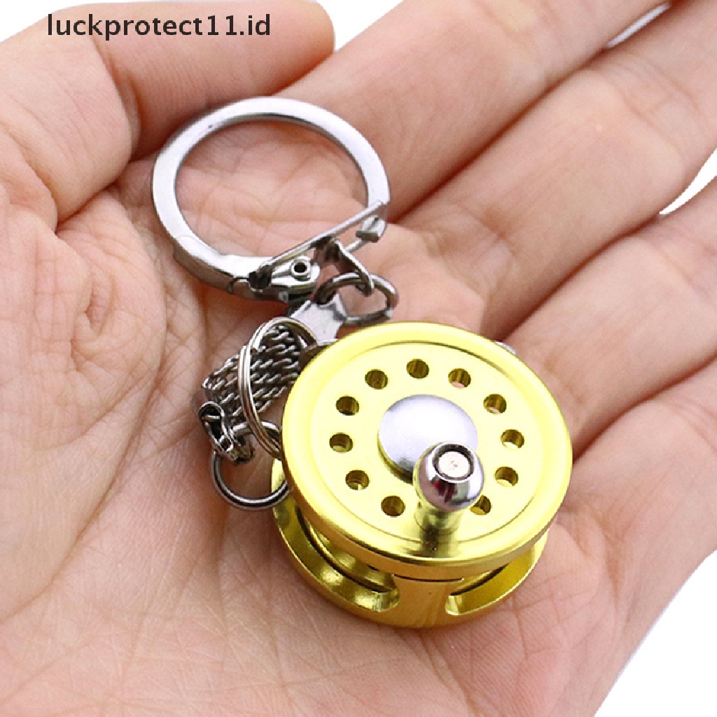 /Fashion Hot// Fashion// 1Pcs Alloy Fishing Reel Drum Liontin Gantungan Kunci Kunci Roda Luar Memancing Tackle.