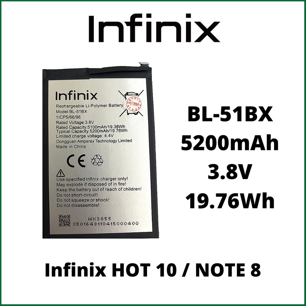 Batre Baterai Battery Original Infinix BL-51BX HOT 10 / NOTE 8 BL51BX