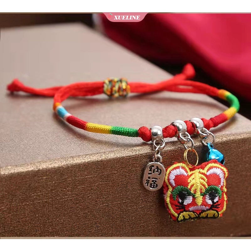 Festival Perahu Naga Gelang Tali Merah Buatan Tangan Kepala Harimau zongzi Kecil adjustable Tali Warna-Warni Gelang Bordir Tali Perdamaian [ZXL]