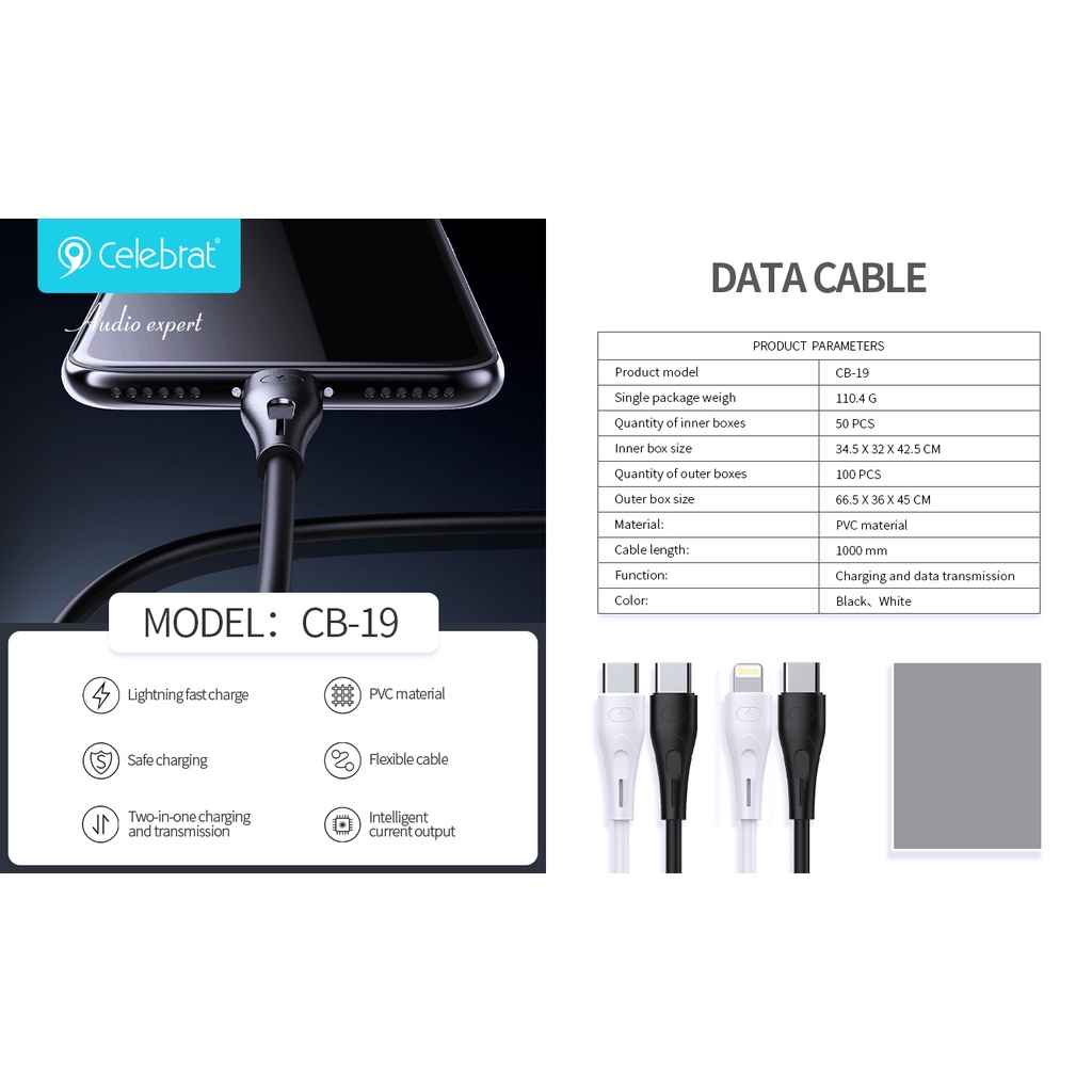 Celebrat CB19T-i CBT19T-T CB09m CB09i CB09t Kabel data charger chasan cable for android type C @phone
