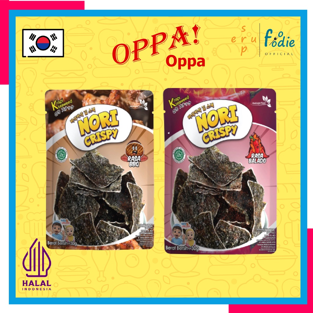 

SUPERFOODIE Nori Crispy / Rumput Laut Crispy Kering / Nori Crispy Seaweed / Seaweed Snack / Snack Nori / Rumput Laut Nori Crispy Seaweed Snack Korea Halal Rasa Wasabi