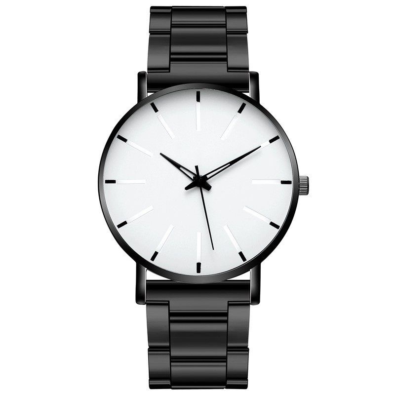 (Cod)Jam Tangan Pria Fashion Quartz Polos Jarum Strap Magnet(Dikirim Jakarta)