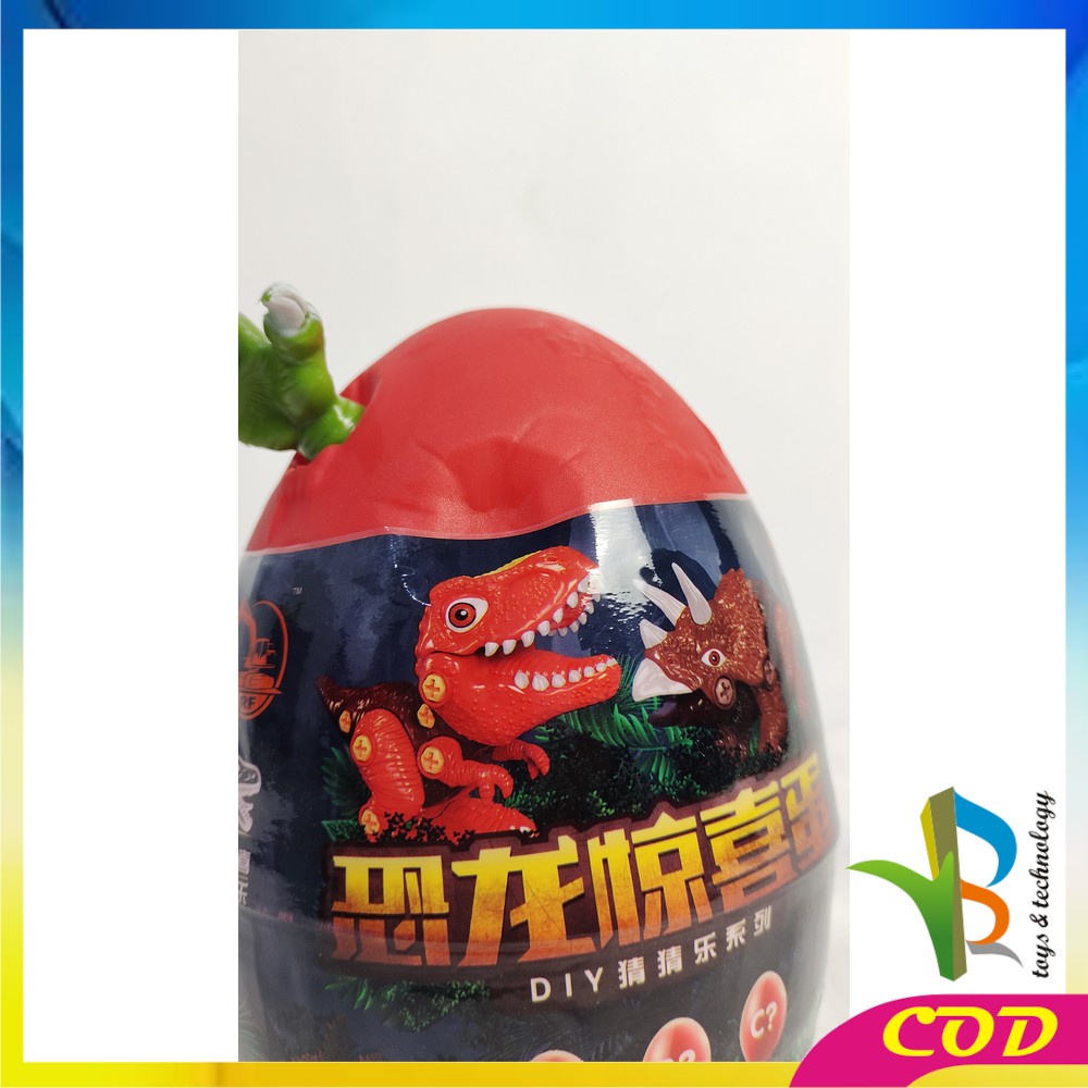 RB-M159 Mainan Telur Dinosaurus Mainan Edukasi Anak DIY Bongkar Pasang Telor Dino Surprise Egg